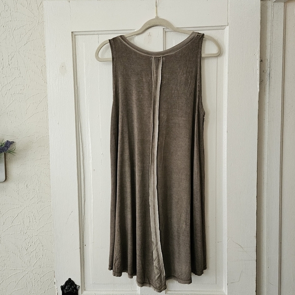 POL Women's Gray/Green Oversized Sleeveless Tunic Size Small, Boho High-Low Hem - Picture 4 of 7
